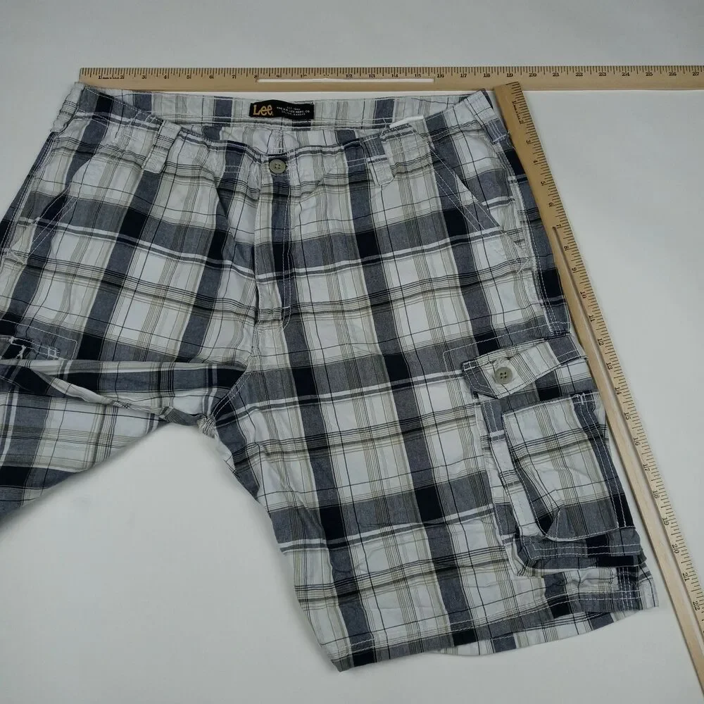 LEE Plaid Shorts Cargo Pockets Men's Size 38 Casual Outdoor - Picture 5 of 9